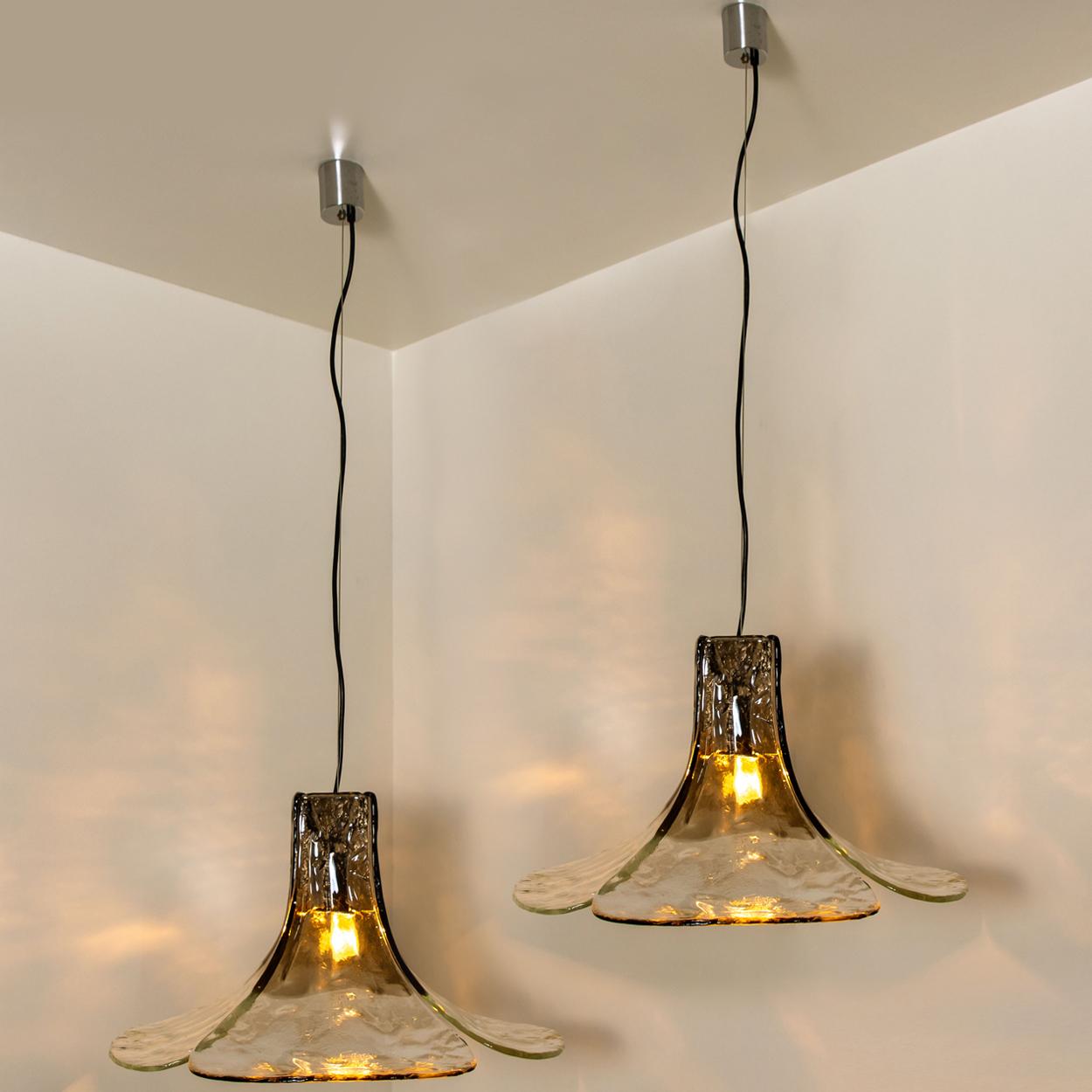Late 20th Century 1 of the 2 Pendant Lamps by Carlo Nason for Mazzega
