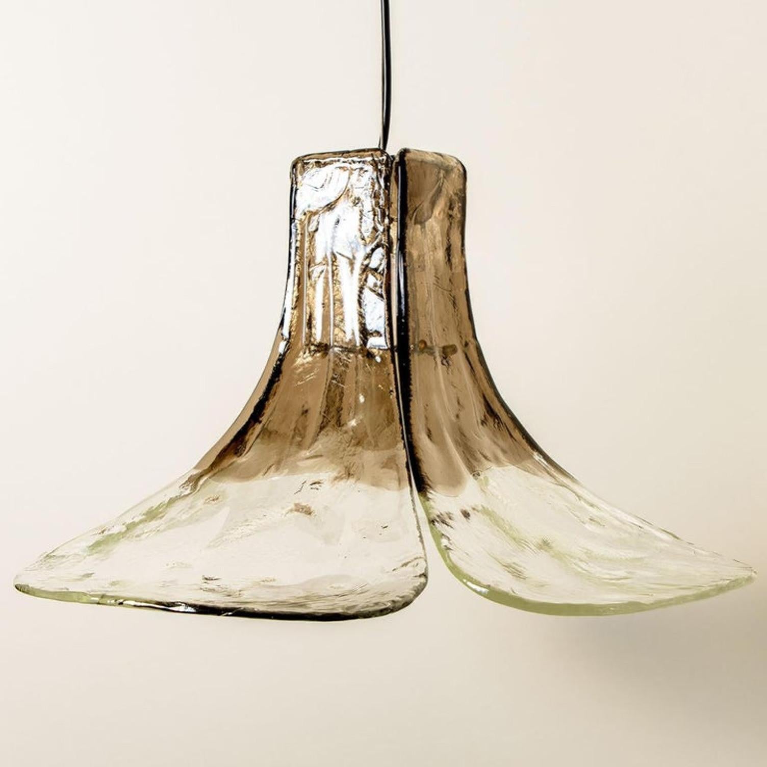 Late 20th Century 1 of the 2 Pendant Lamps by Carlo Nason for Mazzega For Sale