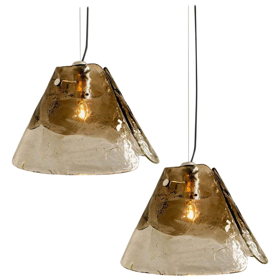 1 of the 2 Pendant Lamps by Carlo Nason for Mazzega