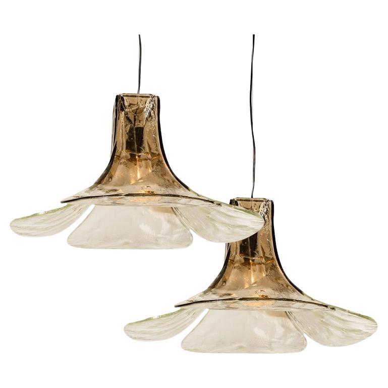 1 of the 2 Pendant Lamps by Carlo Nason for Mazzega For Sale