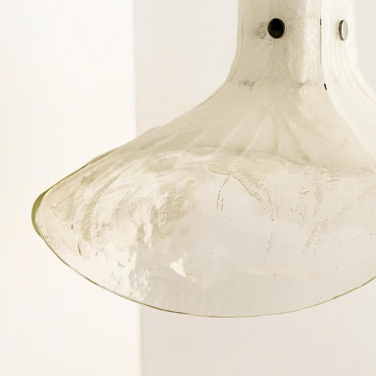 1 of the 2 Pendant Lamps Model LS185 by Carlo Nason for Mazzega, 1970 For Sale 5