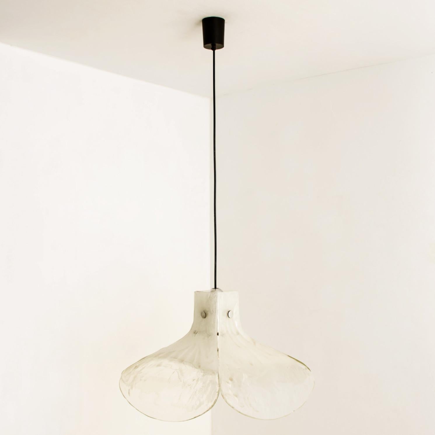 1 of the 2 Pendant Lamps Model LS185 by Carlo Nason for Mazzega, 1970 7