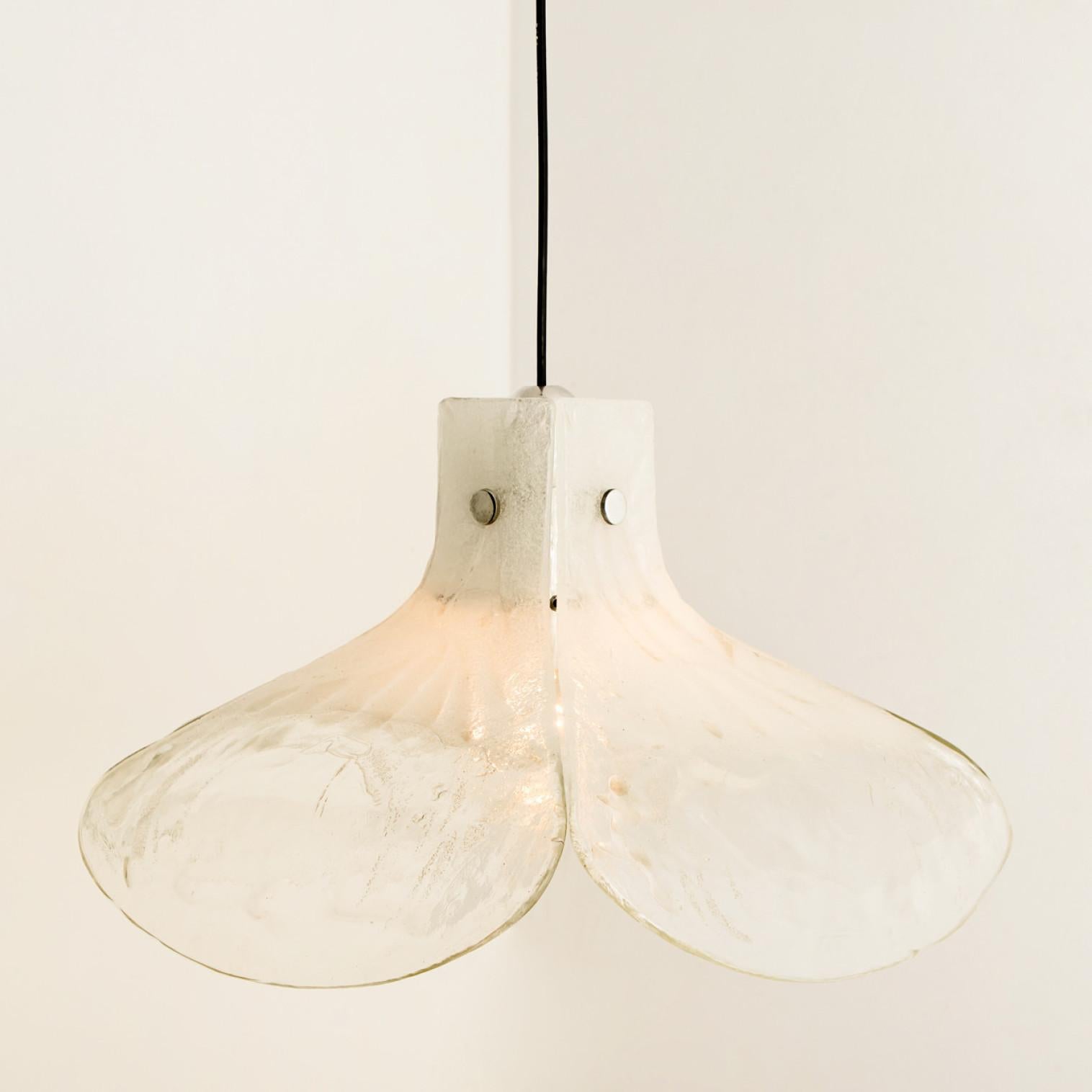 Other 1 of the 2 Pendant Lamps Model LS185 by Carlo Nason for Mazzega, 1970