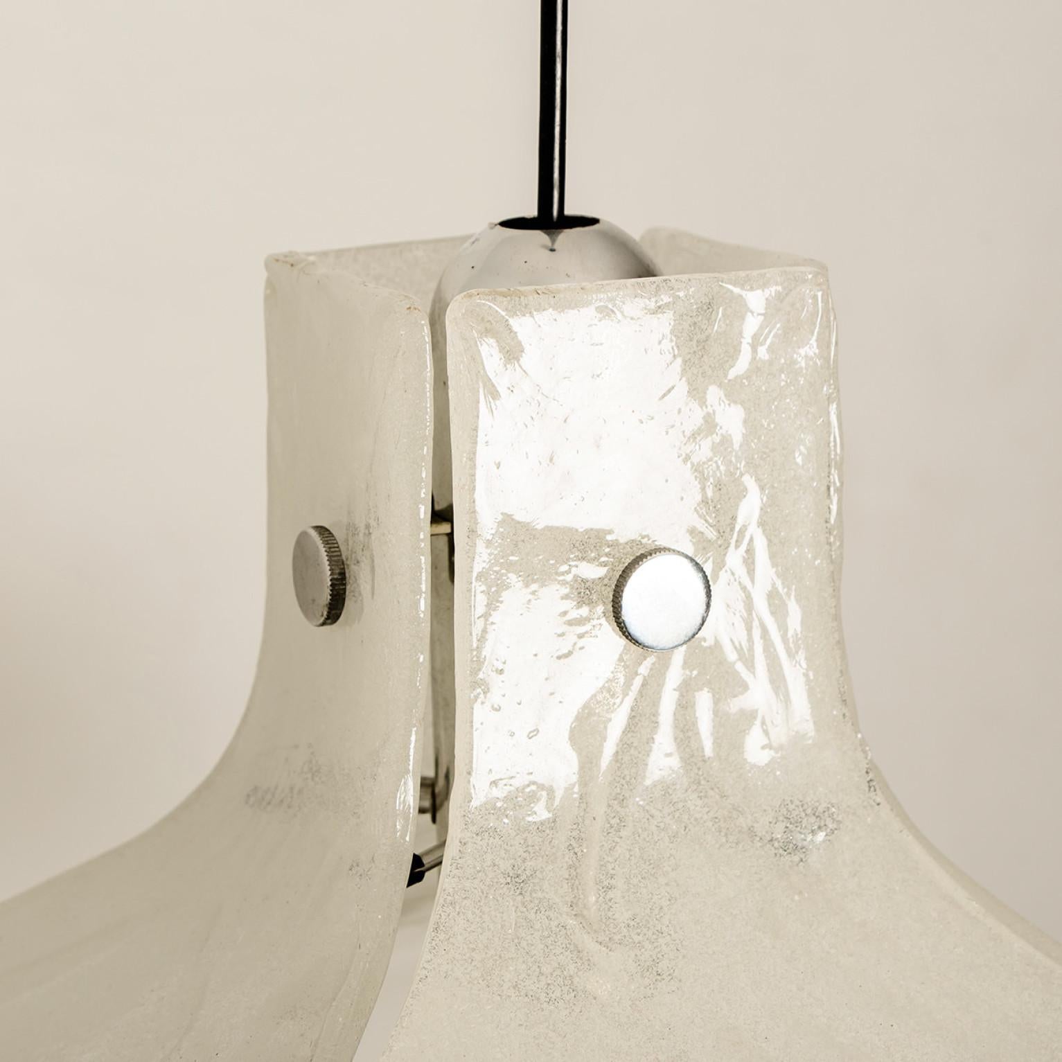 Metal 1 of the 2 Pendant Lamps Model LS185 by Carlo Nason for Mazzega, 1970