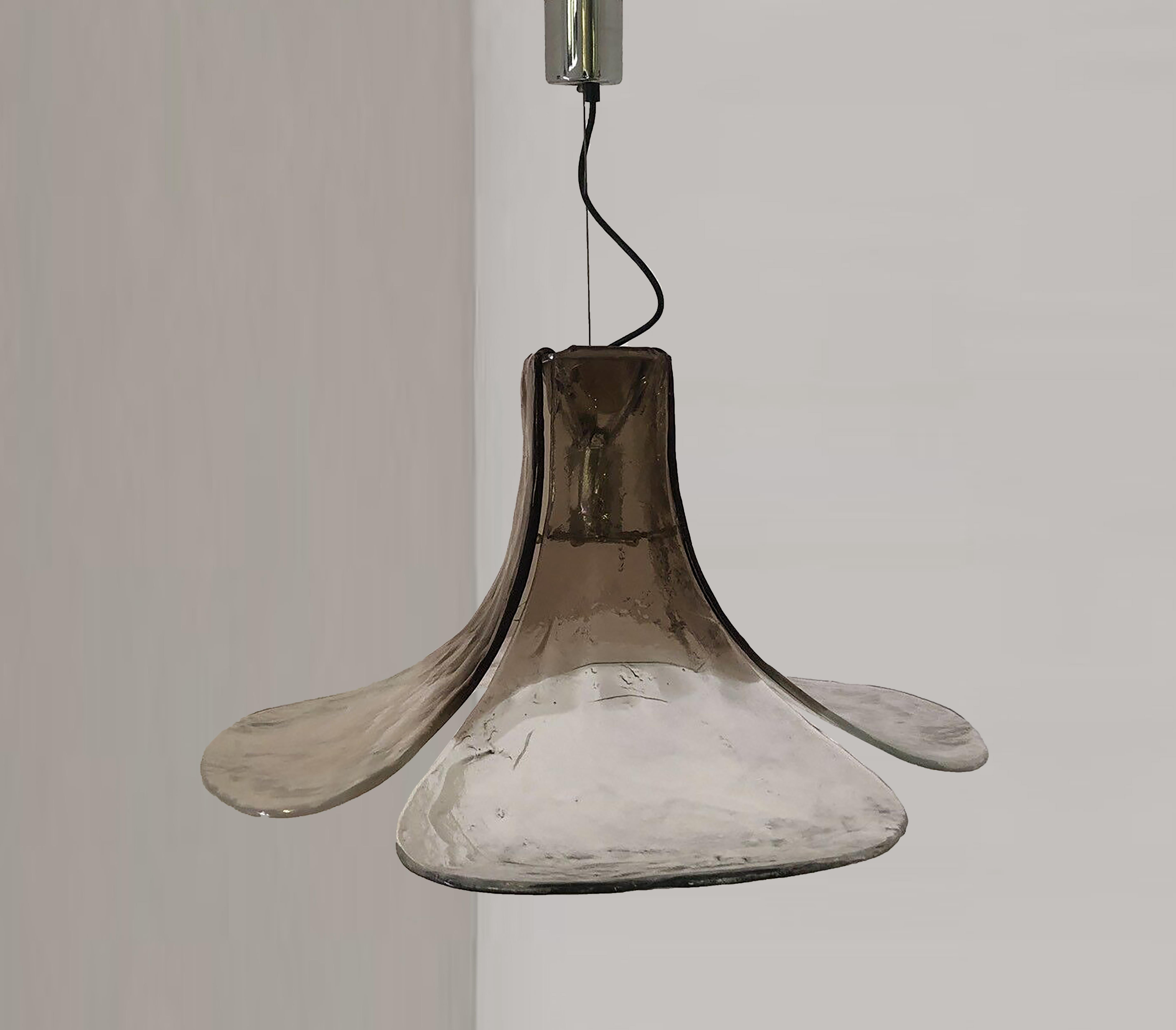Italian 1 of the 2 Pendant Lamps Model LS185 by Carlo Nason for Mazzega For Sale