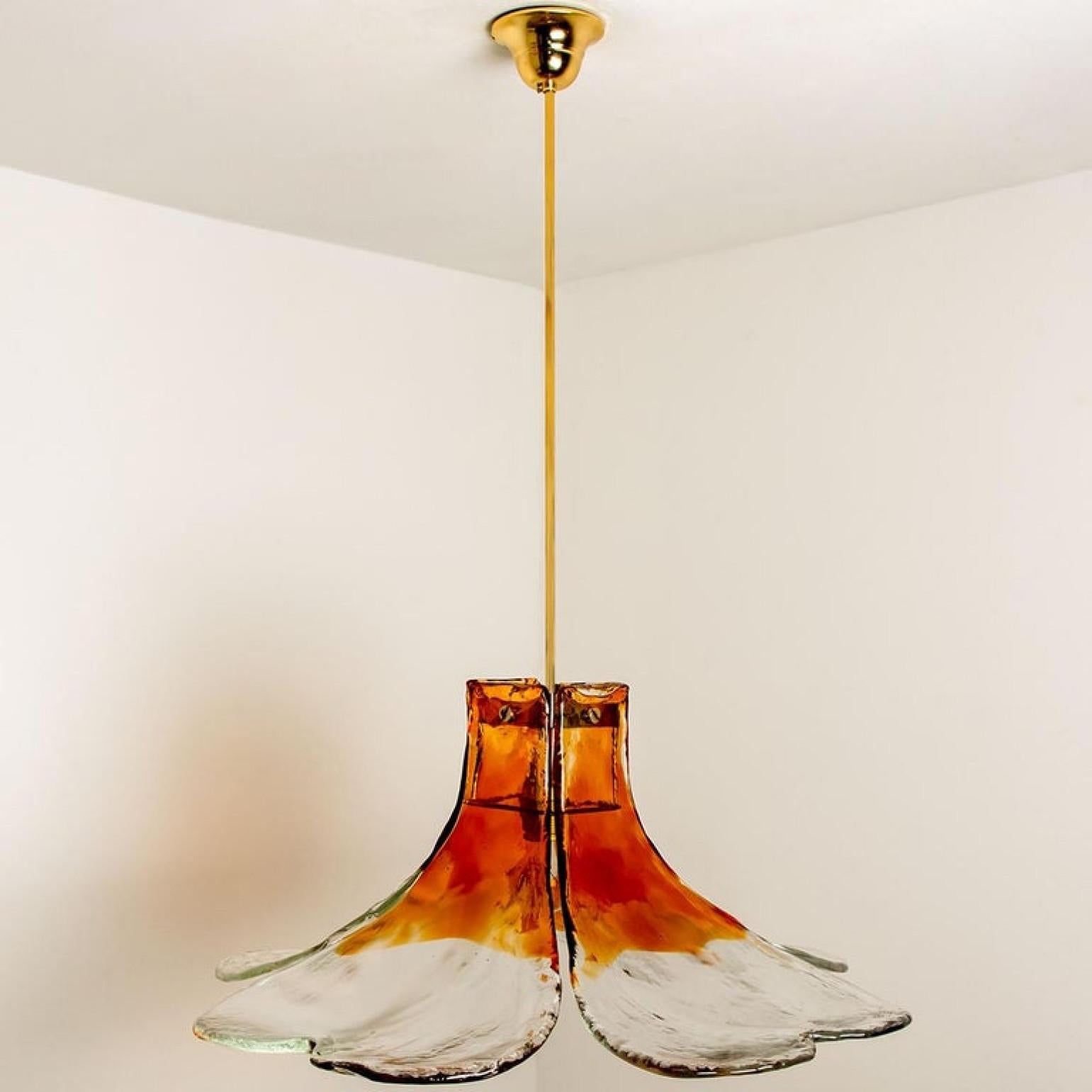 Other 1 of the 2 Pendant Lamps Model LS185 by Carlo Nason for Mazzega For Sale