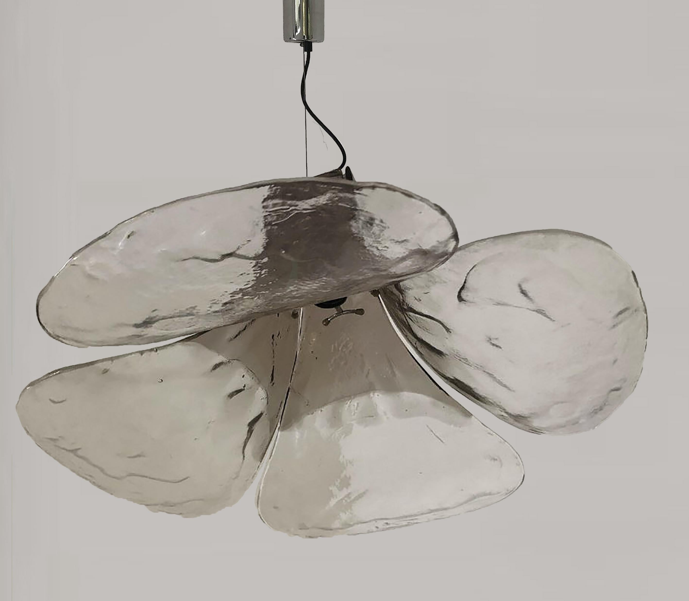 20th Century 1 of the 2 Pendant Lamps Model LS185 by Carlo Nason for Mazzega For Sale
