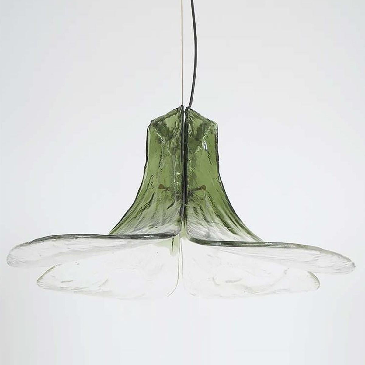 1 of the 2 Pendant Lamps Model Ls185 by Carlo Nason for Mazzega In Good Condition In Rijssen, NL