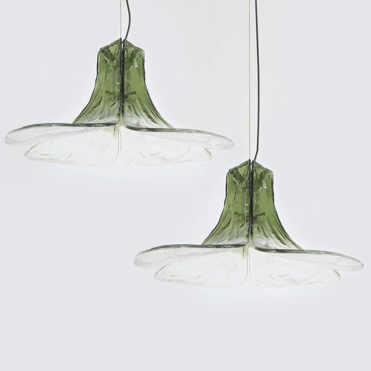 1 of the 2 Pendant Lamps Model LS185 by Carlo Nason for Mazzega 1