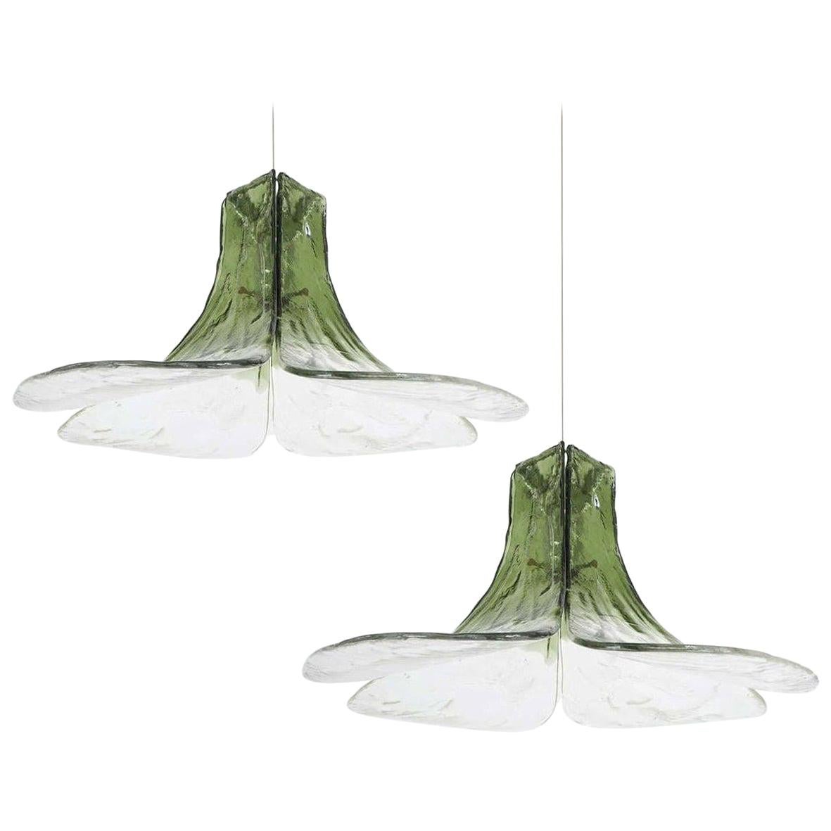 1 of the 2 Pendant Lamps Model LS185 by Carlo Nason for Mazzega