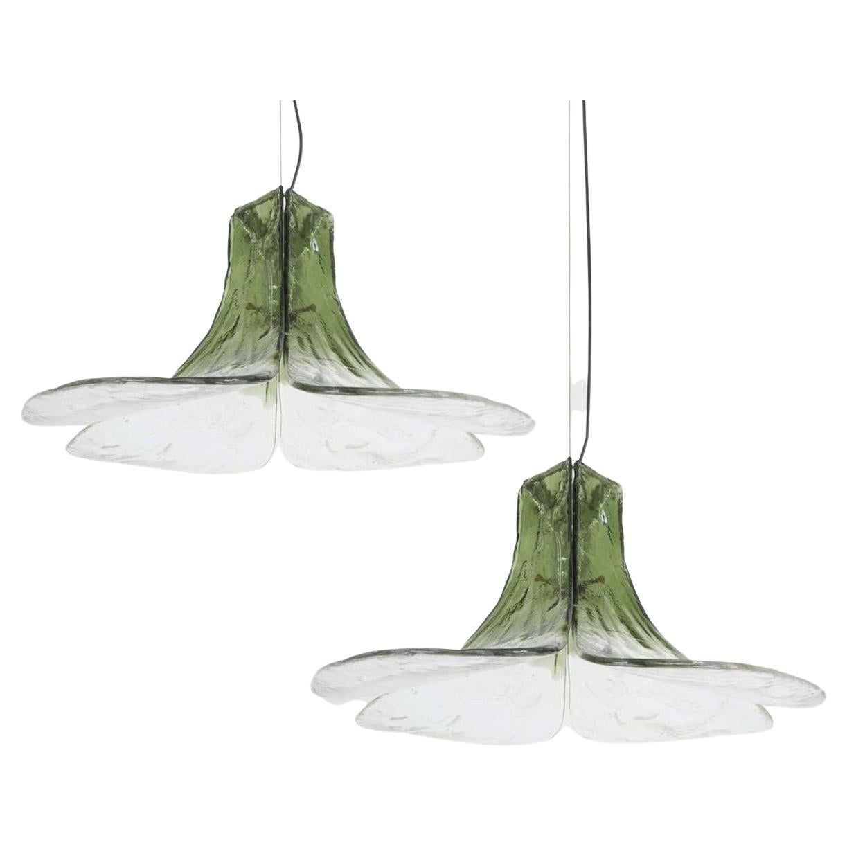 1 of the 2 Pendant Lamps Model Ls185 by Carlo Nason for Mazzega