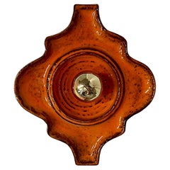 1 der 2 verspielten orangefarbenen Wandleuchten aus Keramik, Deutschland