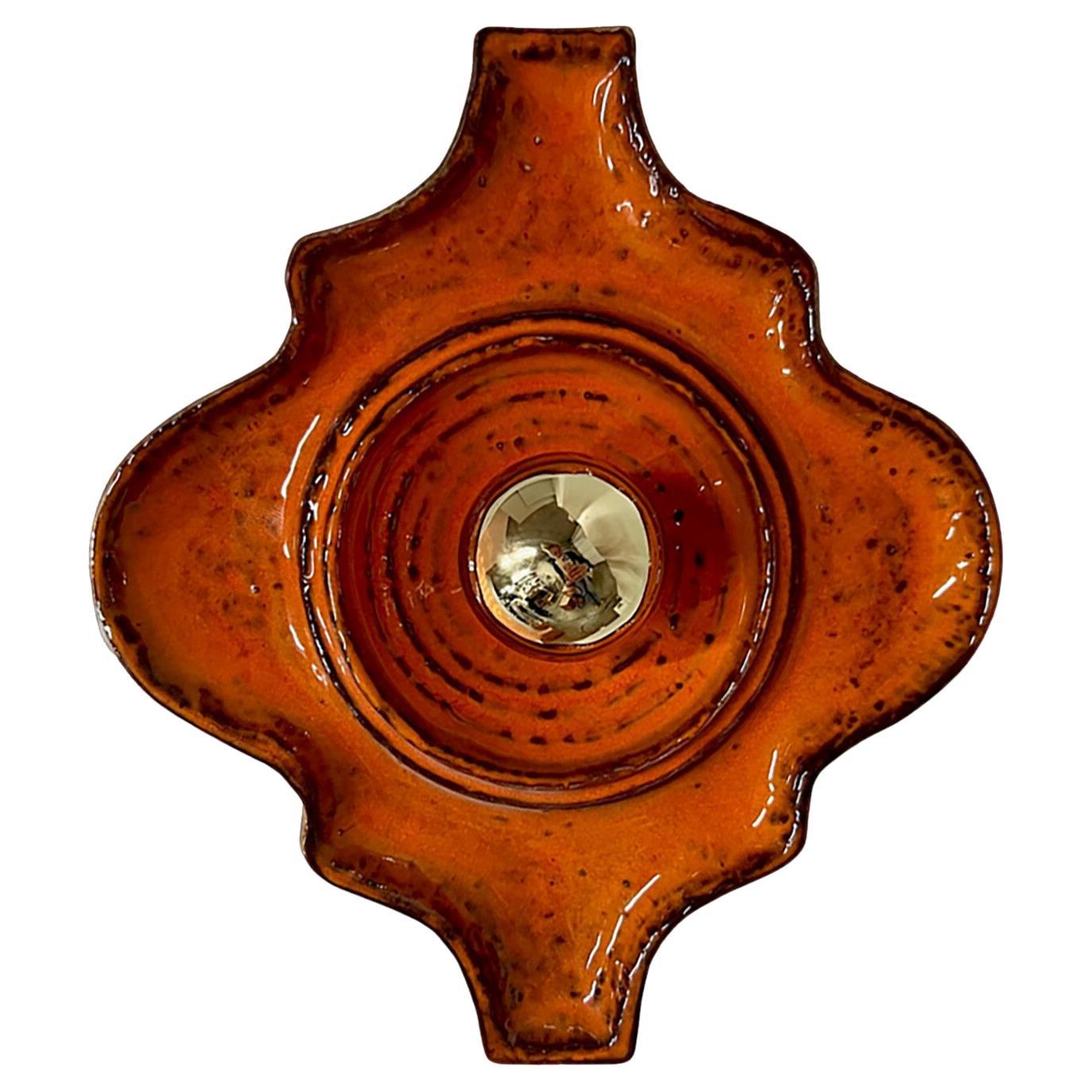 1 of the 2 Playful orange Ceramic Wall Lights Ceramic, Germany For Sale