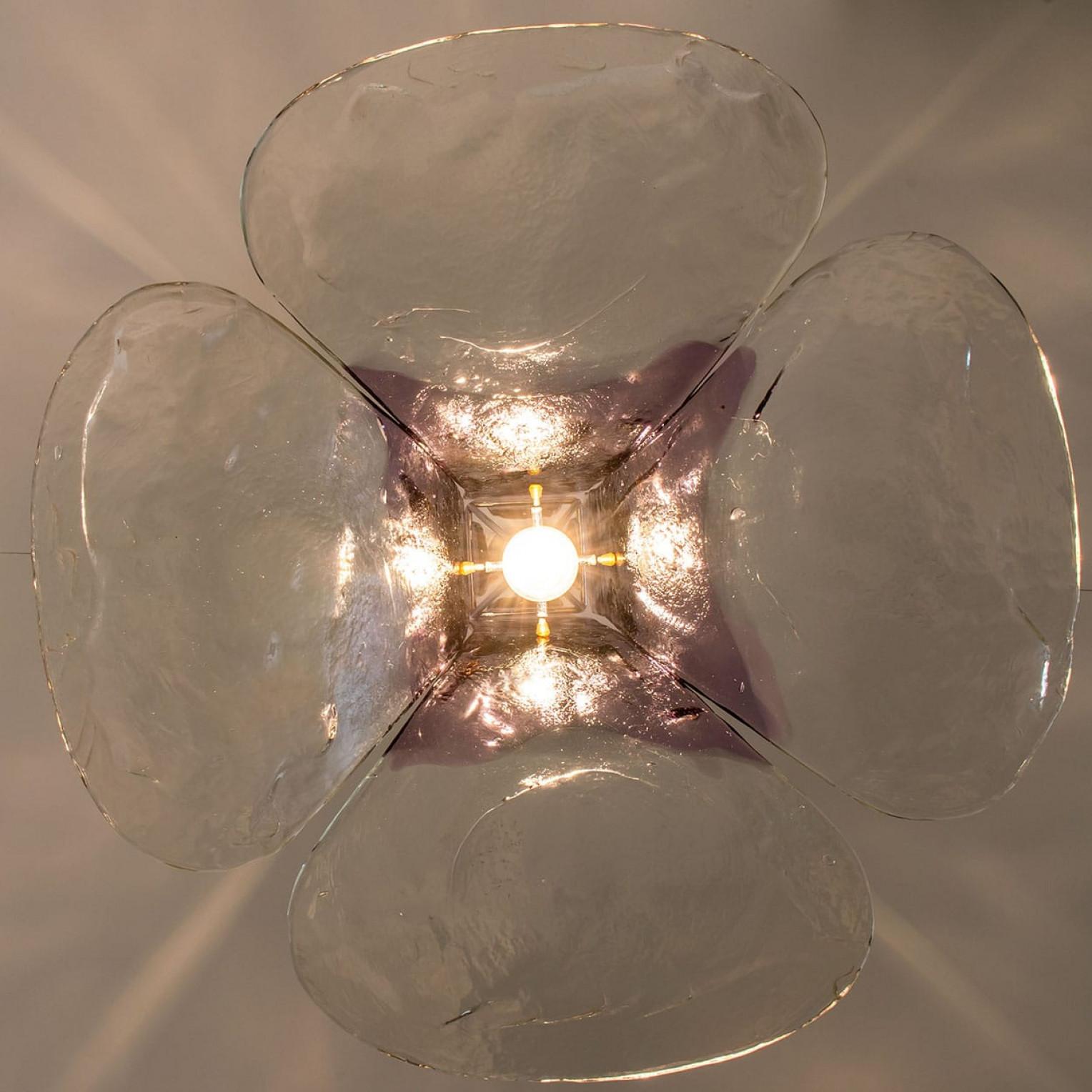 1 des 2 lampes suspendues en verre violet et transparent de Carlo Nason pour Mazzega, 1960 en vente 10