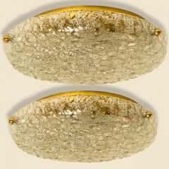 1 dei 2 supporti da incasso rotondi in vetro a bolle d'aria nello stile di Hillebrand, 1970