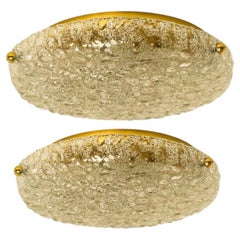 1 of the 2 Round Bubble Glass Flush Mounts in the style of Hillebrand, 1970