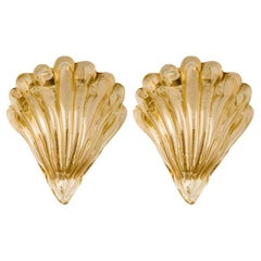 1 of the 2 Shell Wall Lights of Murano Glass Style Of Barovier 
Toso, Italy