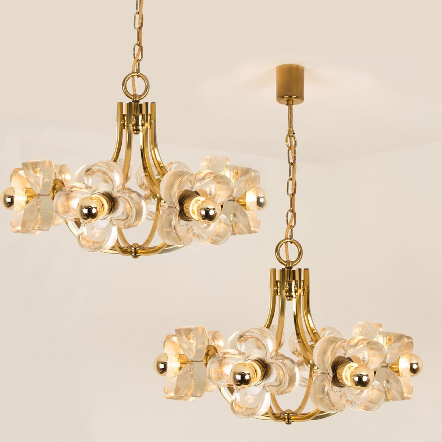 1 de 2 Lámpara de cristal y latón Sische, diseño modernista de los años 60, Kalmar Sty en venta 5