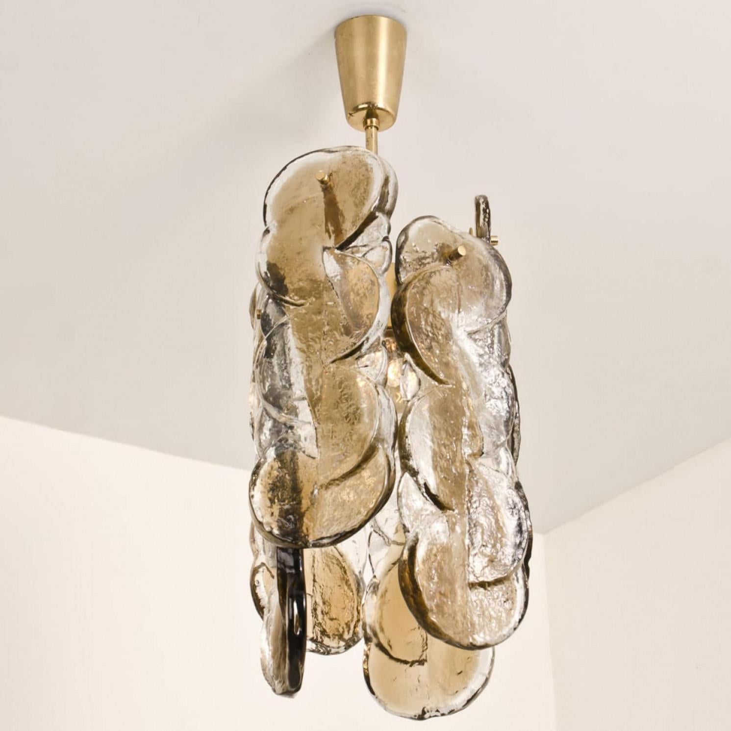 1 des 2 petits pendentifs en verre fumé Kalmar Citrus Swirl, Autriche, années 1960 en vente 6