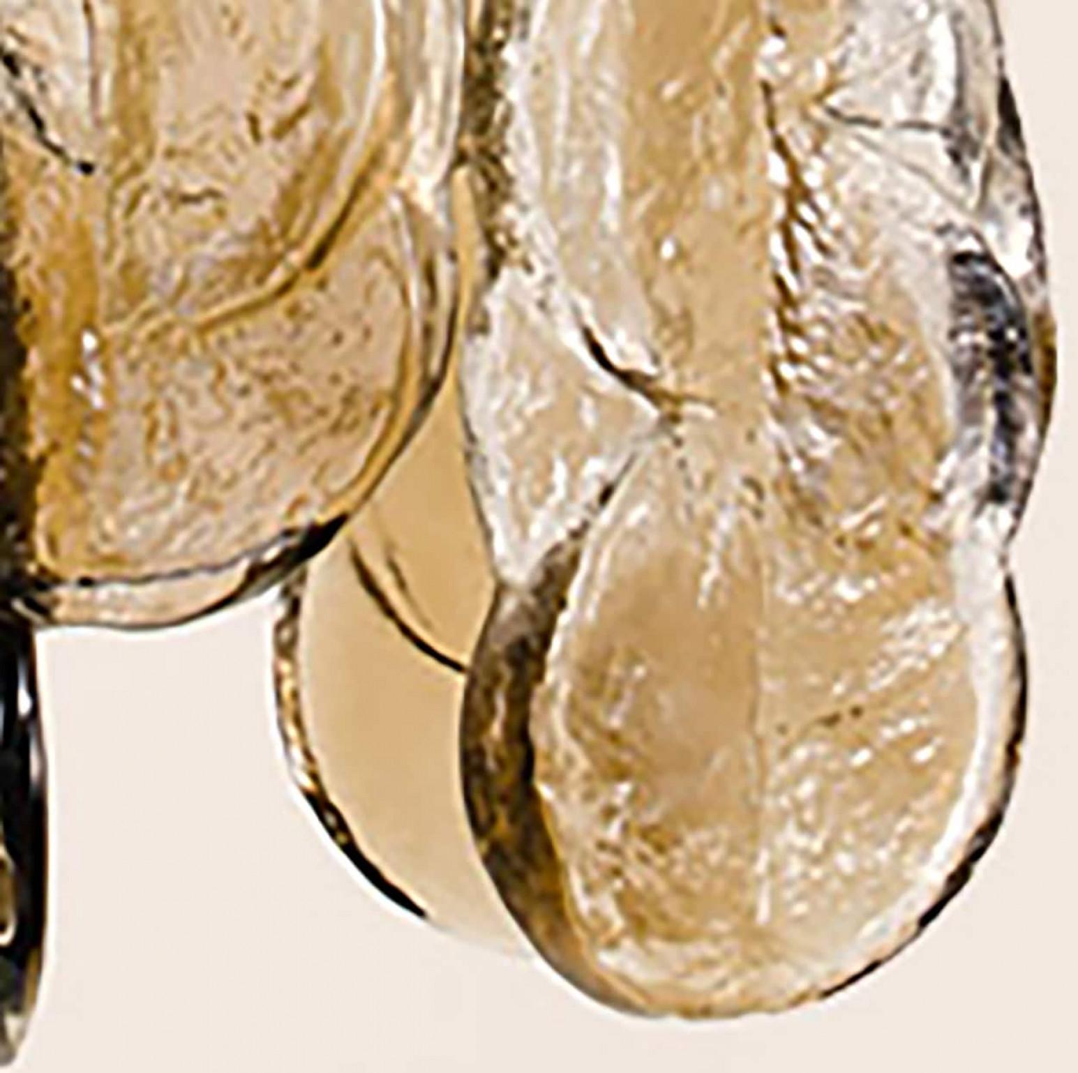 1 des 2 petits pendentifs en verre fumé Kalmar Citrus Swirl, Autriche, années 1960 Bon état - En vente à Rijssen, NL