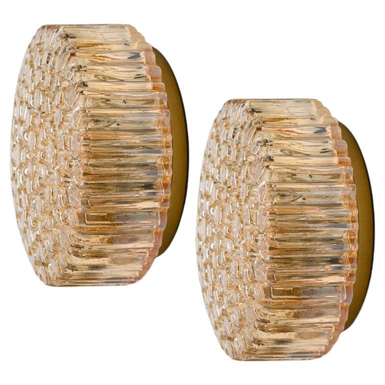 1 of the 2 Small Round Clear Textured Glass Wall Lights Flush mount, Limburg