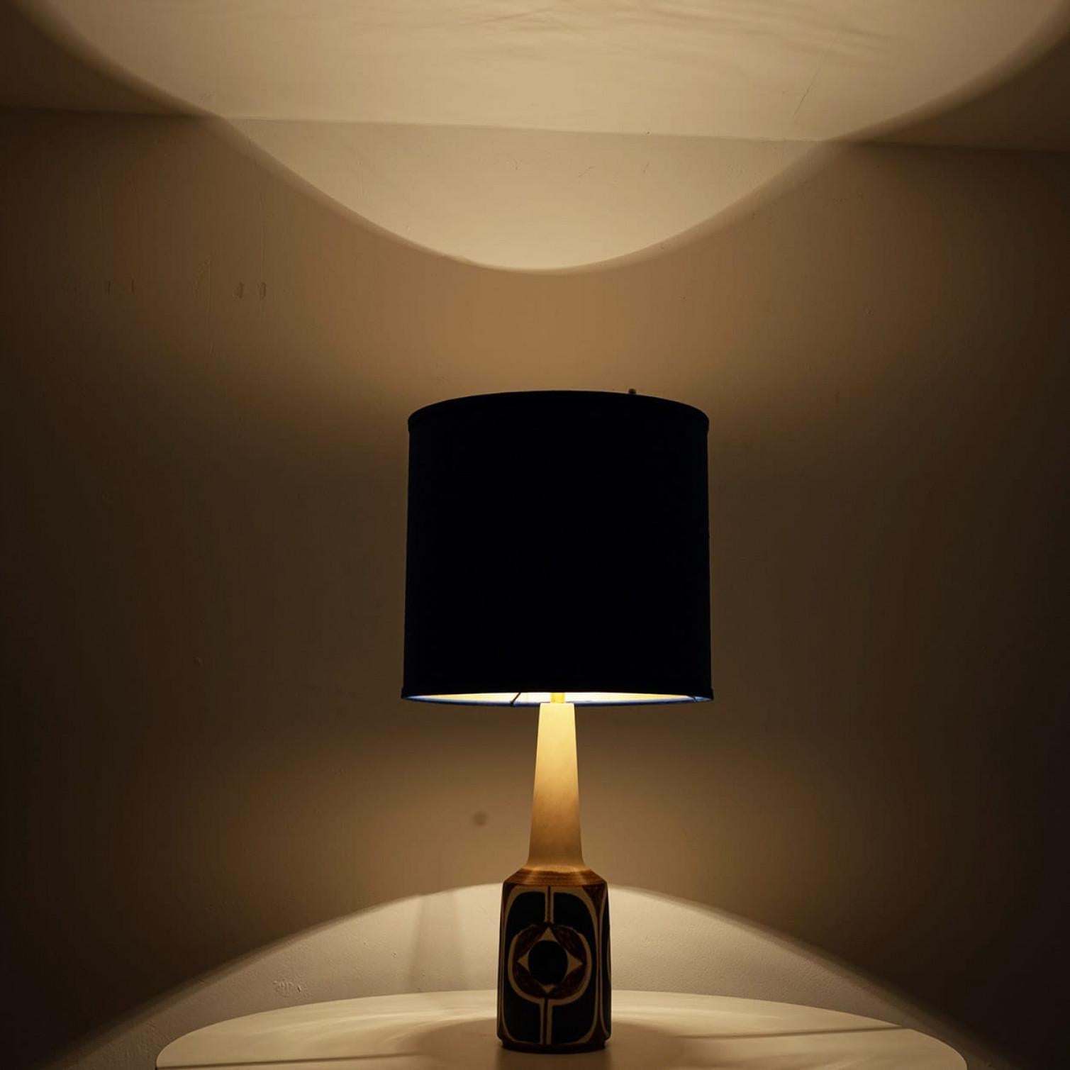 Danish 1 of the 2 Soholm Lamps with New Silk Custom Made Lampshade René Houben, 1960s For Sale