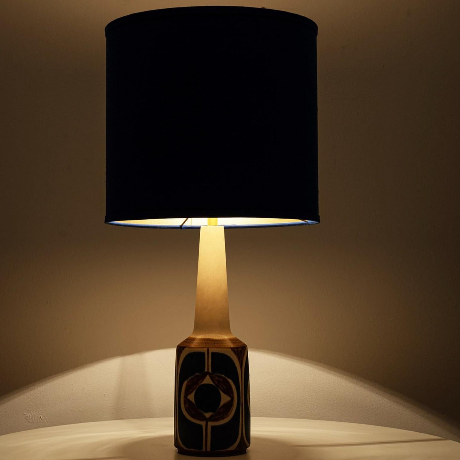 1 of the 2 Soholm Lamps with New Silk Custom Made Lampshade René Houben, 1960s In Good Condition For Sale In Rijssen, NL