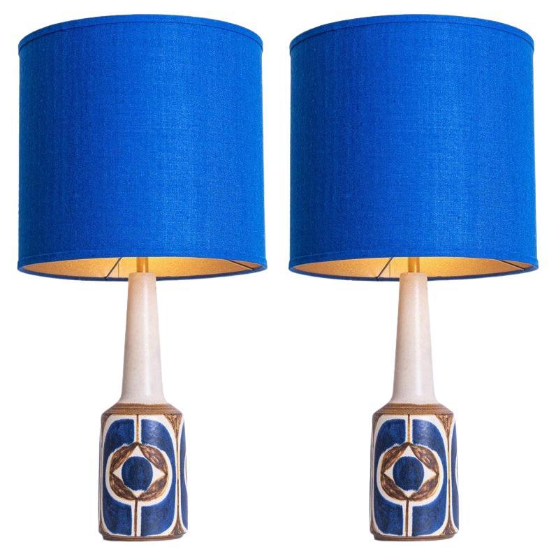 1 of the 2 Soholm Lamps with New Silk Custom Made Lampshade René Houben, 1960s For Sale