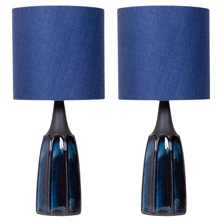 1 of the 2 Soholm Lamps with New Silk Custom Made Lampshade René Houben, 1960s