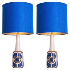 1 of the 2 Soholm Lamps with New Silk Custom Made Lampshade René Houben, 1960s