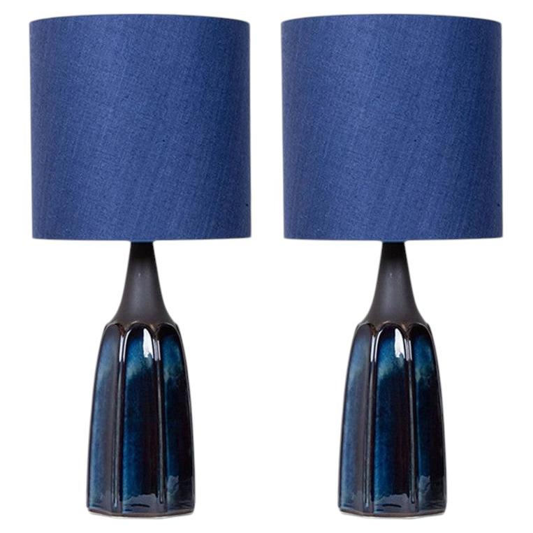 1 of the 2 Soholm Lamps with New Silk Custom Made Lampshade René Houben, 1960s For Sale