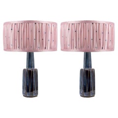 1 of the 2 Soholm Table Lamps with New Custom Made Pleated Lampshade, 1960s 1 of the 2 Soholm Table Lamps with New Custom Made Pleated Lampshade, 1960s