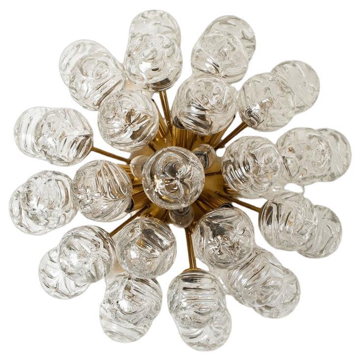 1 der 2 Sputnik-Schneckenballen aus Glas mit Einbaubeleuchtung aus Doria, Deutschland, 1970er Jahre im Angebot