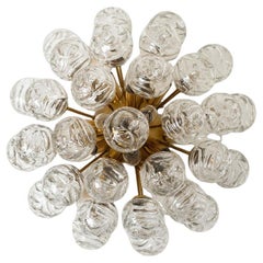 1 of the 2 Sputnik Flush Mount Glass Snowballs from Doria, Germany, 1970s