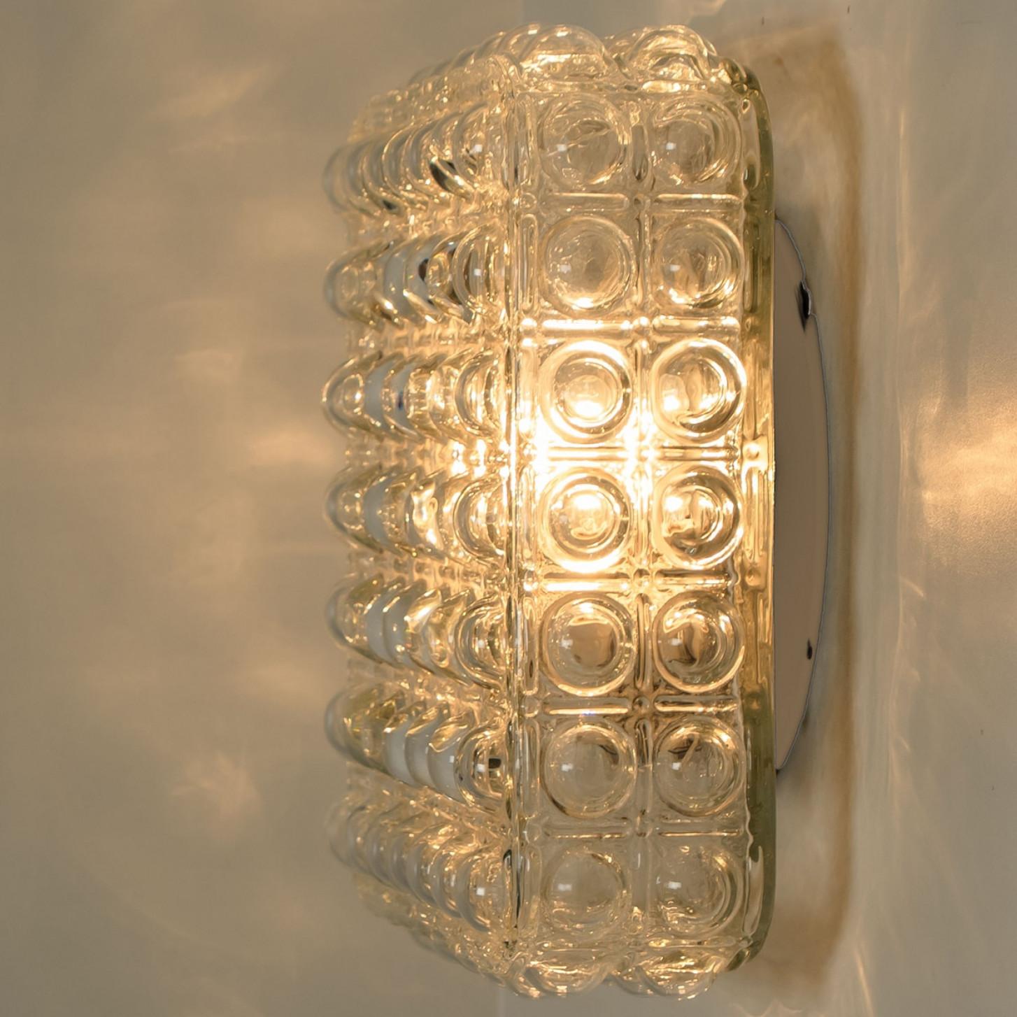 1 of the 2 Square Glass Silver Colored Wall Lights By Helena Tynell, 1970 For Sale 3