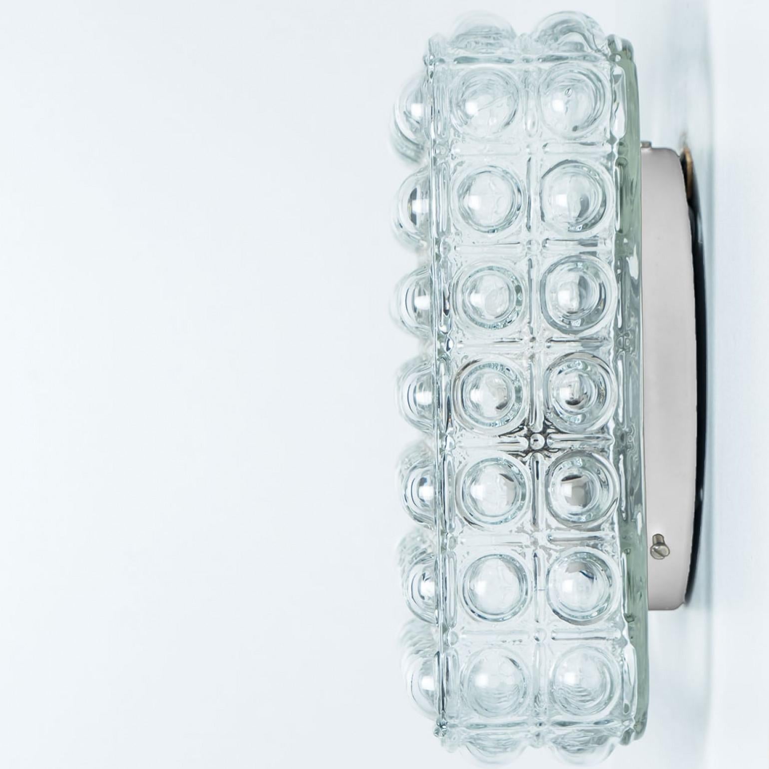 1 of the 2 Square Glass Silver Colored Wall Lights By Helena Tynell, 1970 For Sale 7