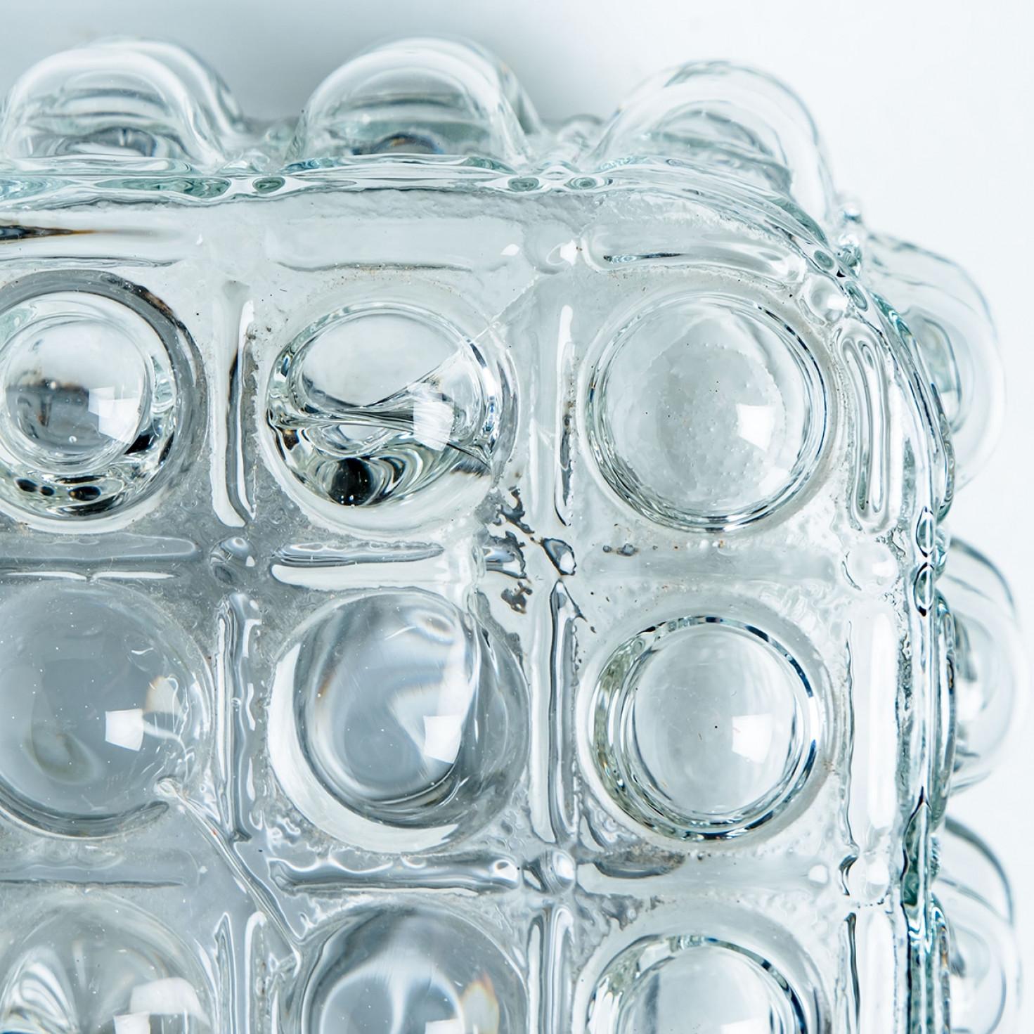 1 of the 2 Square Glass Silver Colored Wall Lights By Helena Tynell, 1970 For Sale 8