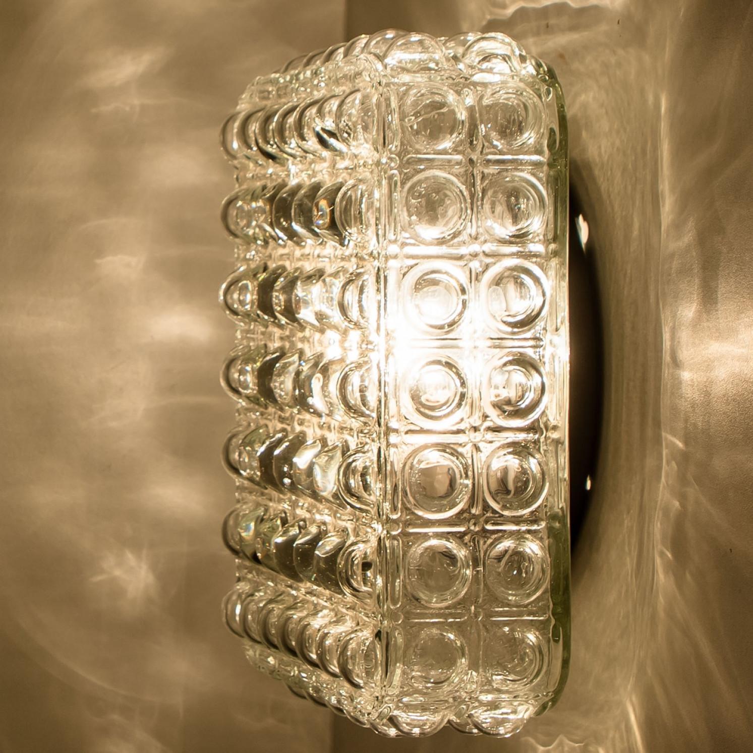 Other 1 of the 2 Square Glass Silver Colored Wall Lights By Helena Tynell, 1970 For Sale