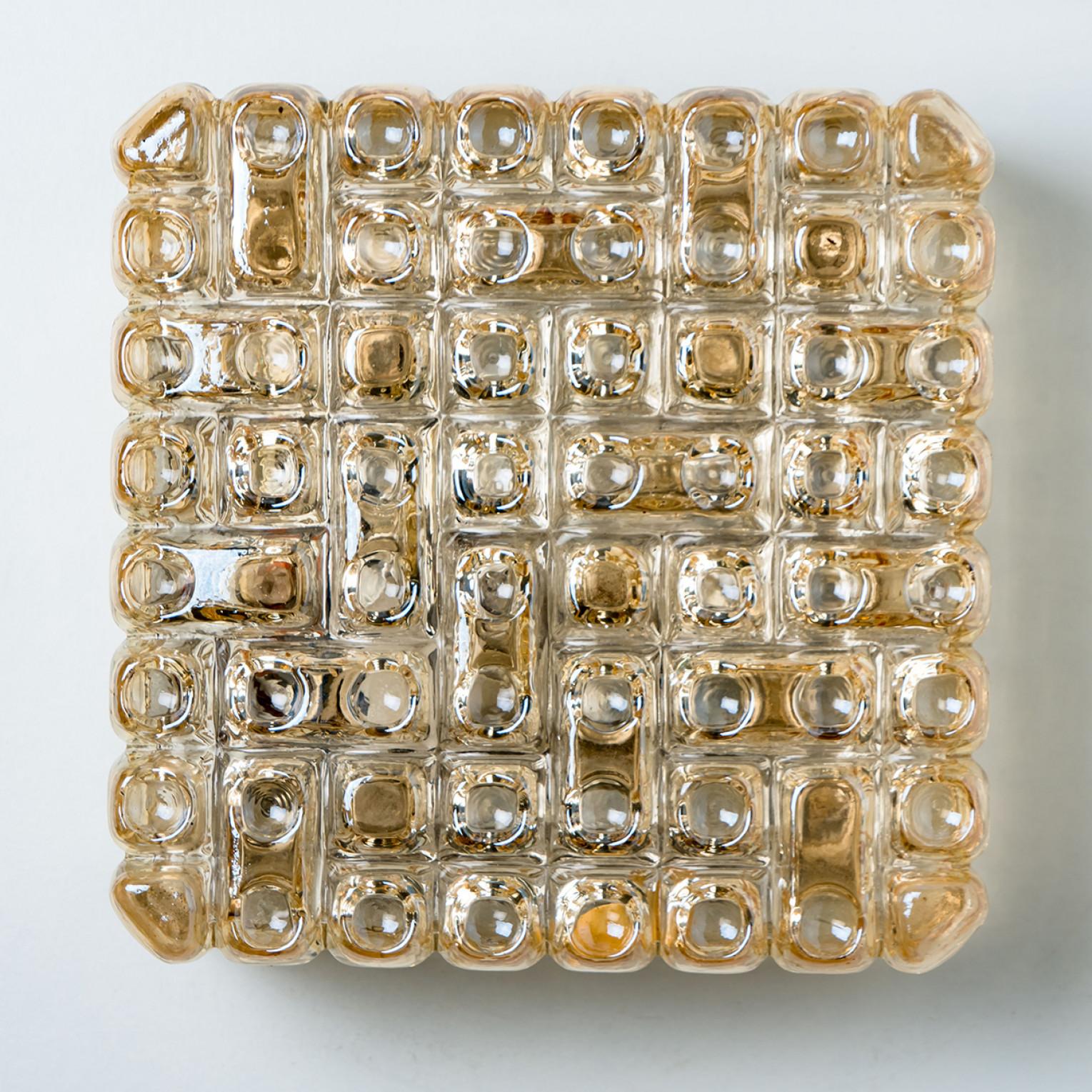 Other 1 of the 2 Square Textured Glass Wall Lights,  Germany For Sale