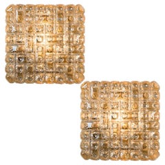 1 of the 2 Square Textured Glass Wall Lights,  Germany