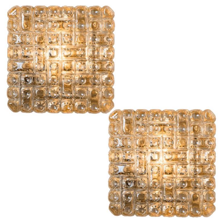 1 of the 2 Square Textured Glass Wall Lights,  Germany