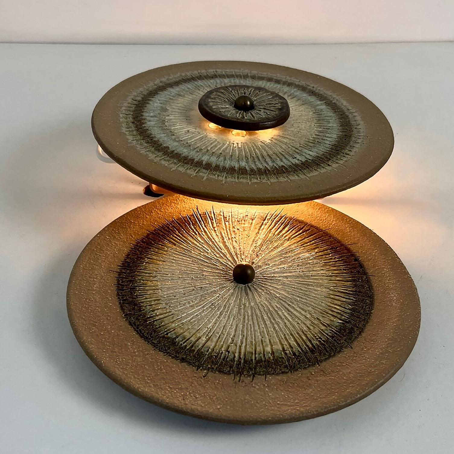 1 of the 2 Stunning Ceramic Wall Lights, Denmark, 1970 For Sale 3