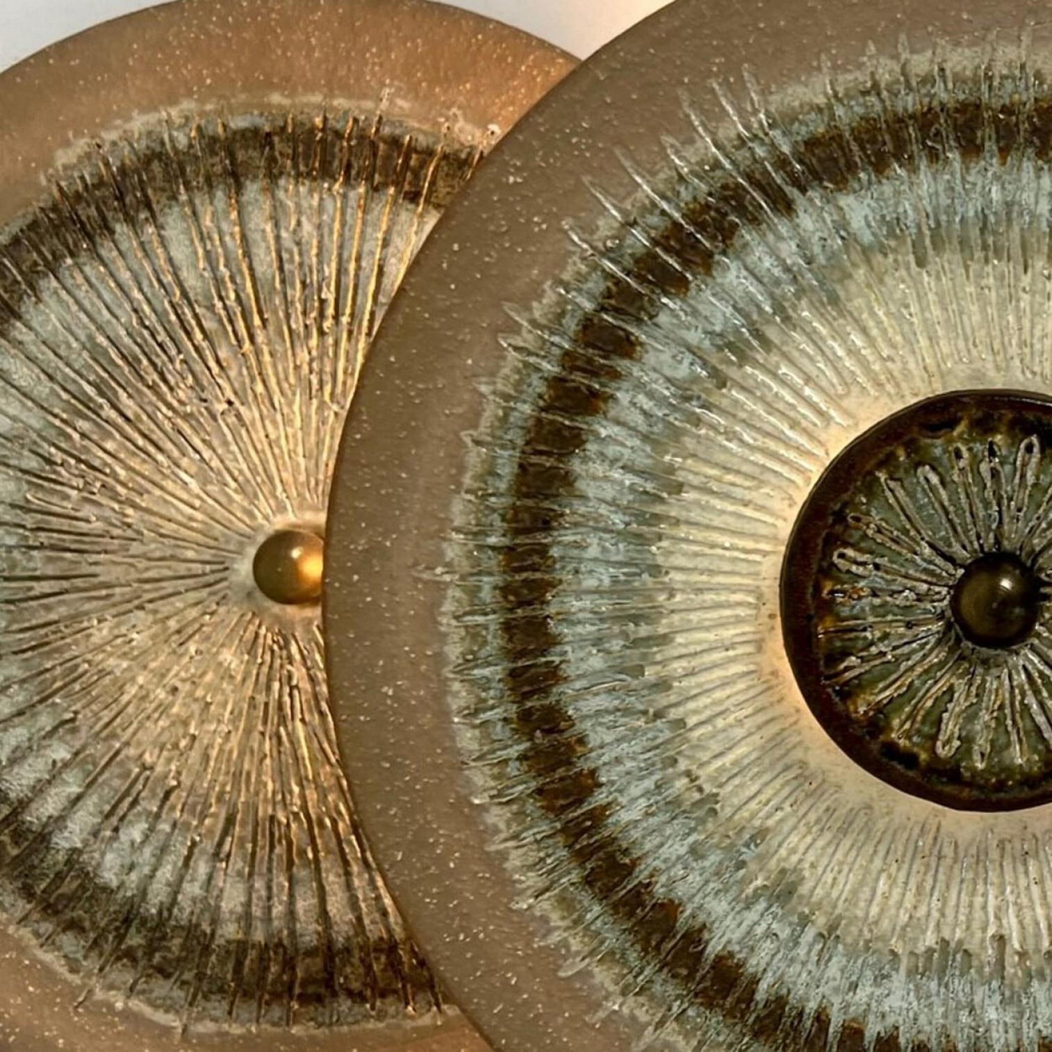 1 of the 2 Stunning Ceramic Wall Lights, Denmark, 1970 For Sale 7