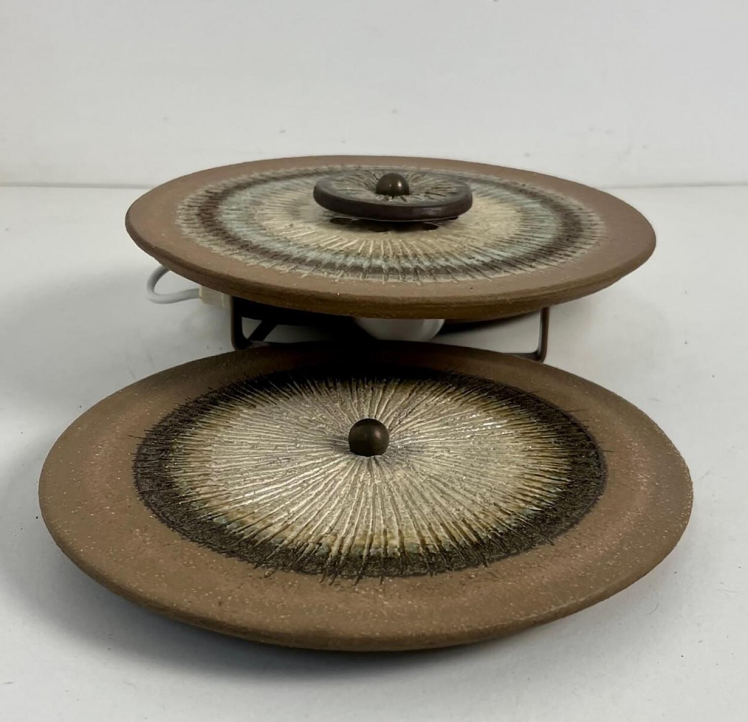1 of the 2 Stunning Ceramic Wall Lights, Denmark, 1970 For Sale 12