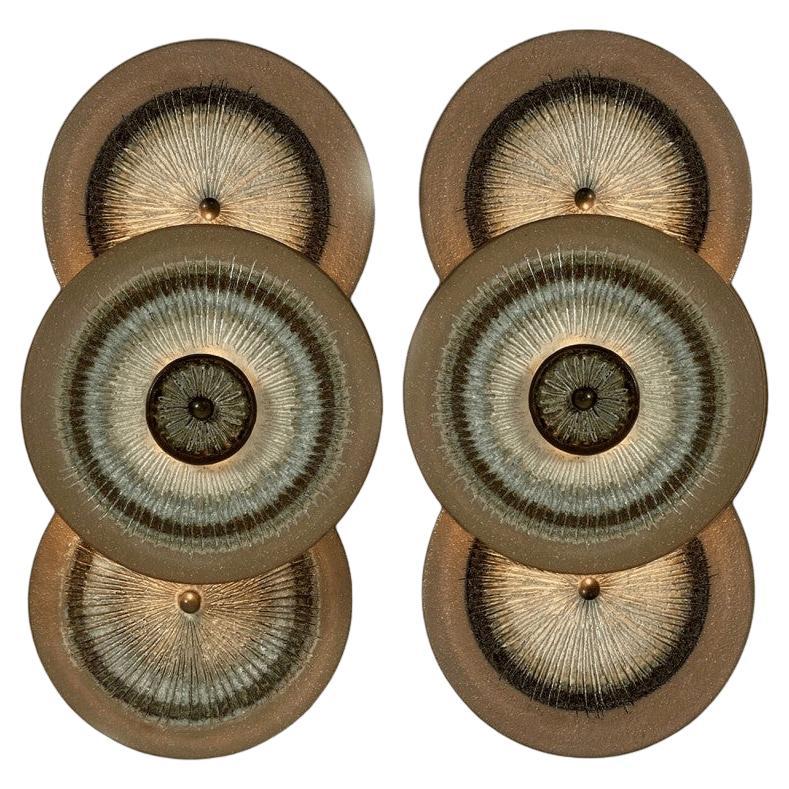 1 of the 2 Stunning Ceramic Wall Lights, Denmark, 1970 For Sale