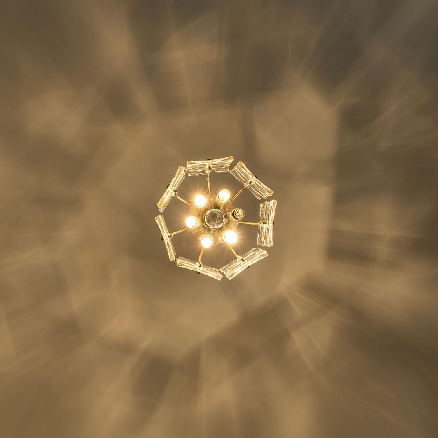 1 of the 2 Stunning Faceted Crystal and Chrome Pendants, Kinkeldey For Sale 5