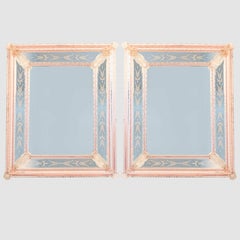 1 des 2 superbes miroirs Fratelli Barbini avec verre de Murano, 1980