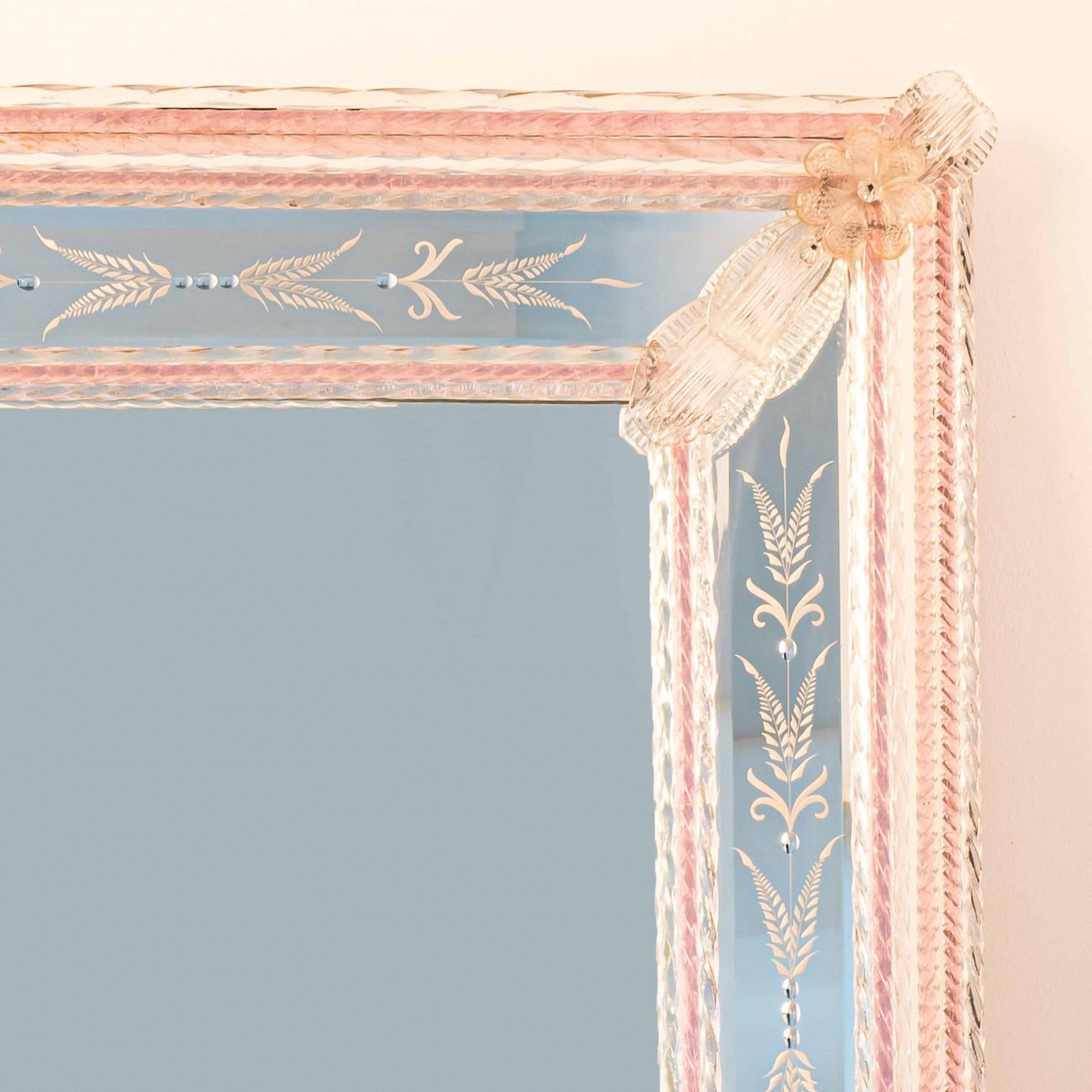Italian 1 of the 2 Stunning Fratelli Barbini Mirrors With Murano Glass, 1980 For Sale
