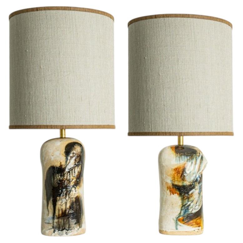 1 of the 2 Stunning Table Lamps by Jeppe Hagedorn, Denmark 1960 For Sale