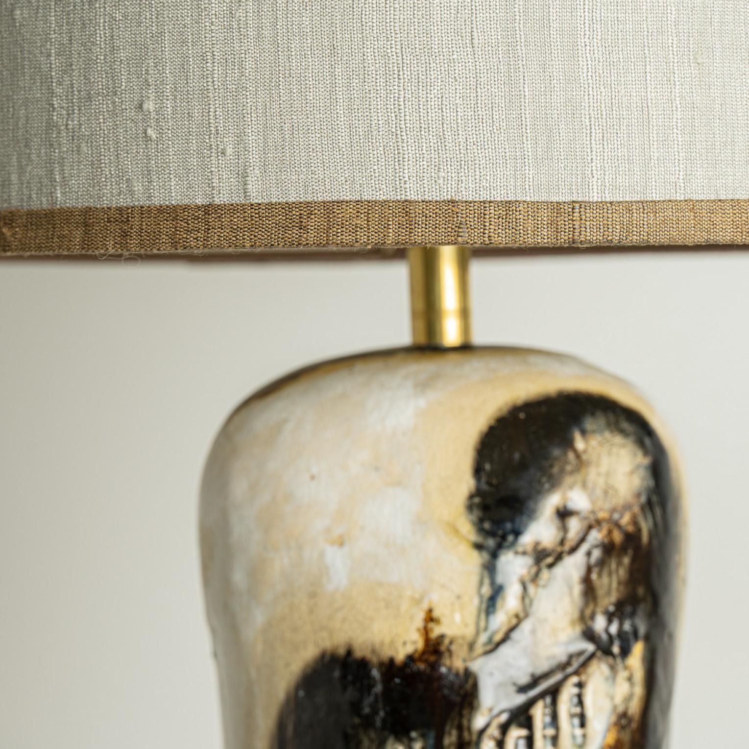 1 of the 2 Stunning Table Lamps by Jeppe Hagendorn, Denmark 1960 (Glasiert) im Angebot